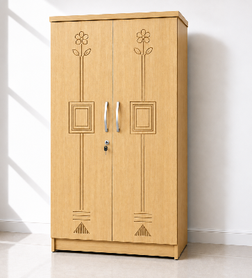 Picture of Timber Furniture Stylish 2 Door Melamine Board Wardrobe