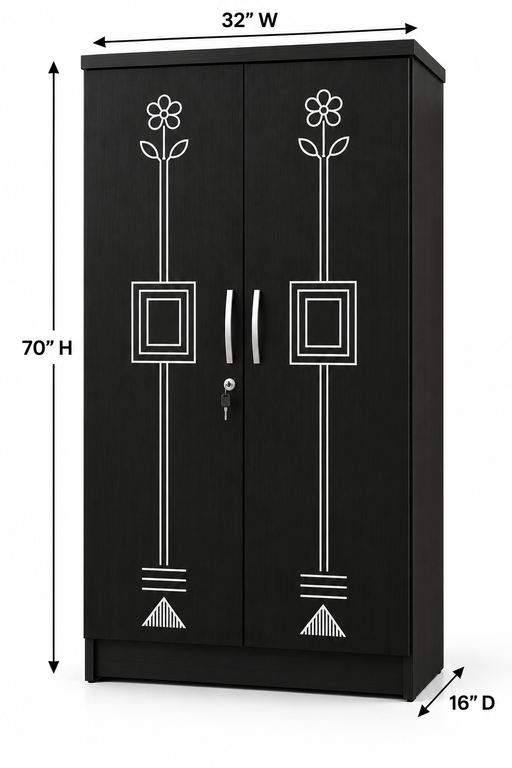 Picture of Timber Furniture Stylish 2 Door Melamine Board Wardrobe