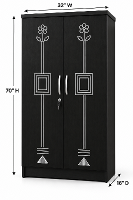Picture of Timber Furniture Stylish 2 Door Melamine Board Wardrobe