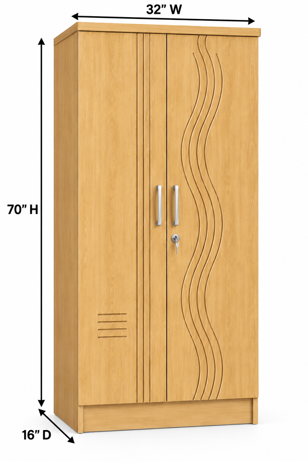 Picture of Timber Furniture Modern Design Laminated Board 2 Door Wardrobe