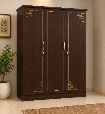 Picture of Timber Furniture Large 3 Door Melamine Board Wardrobe