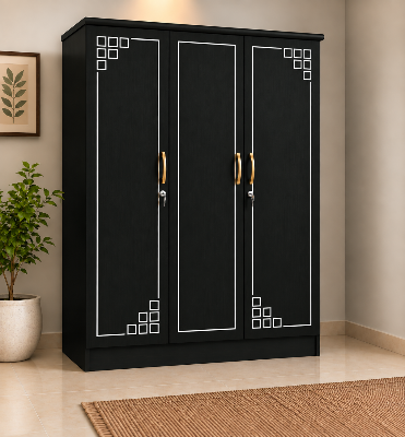 Picture of Timber Furniture Large 3 Door Melamine Board Wardrobe