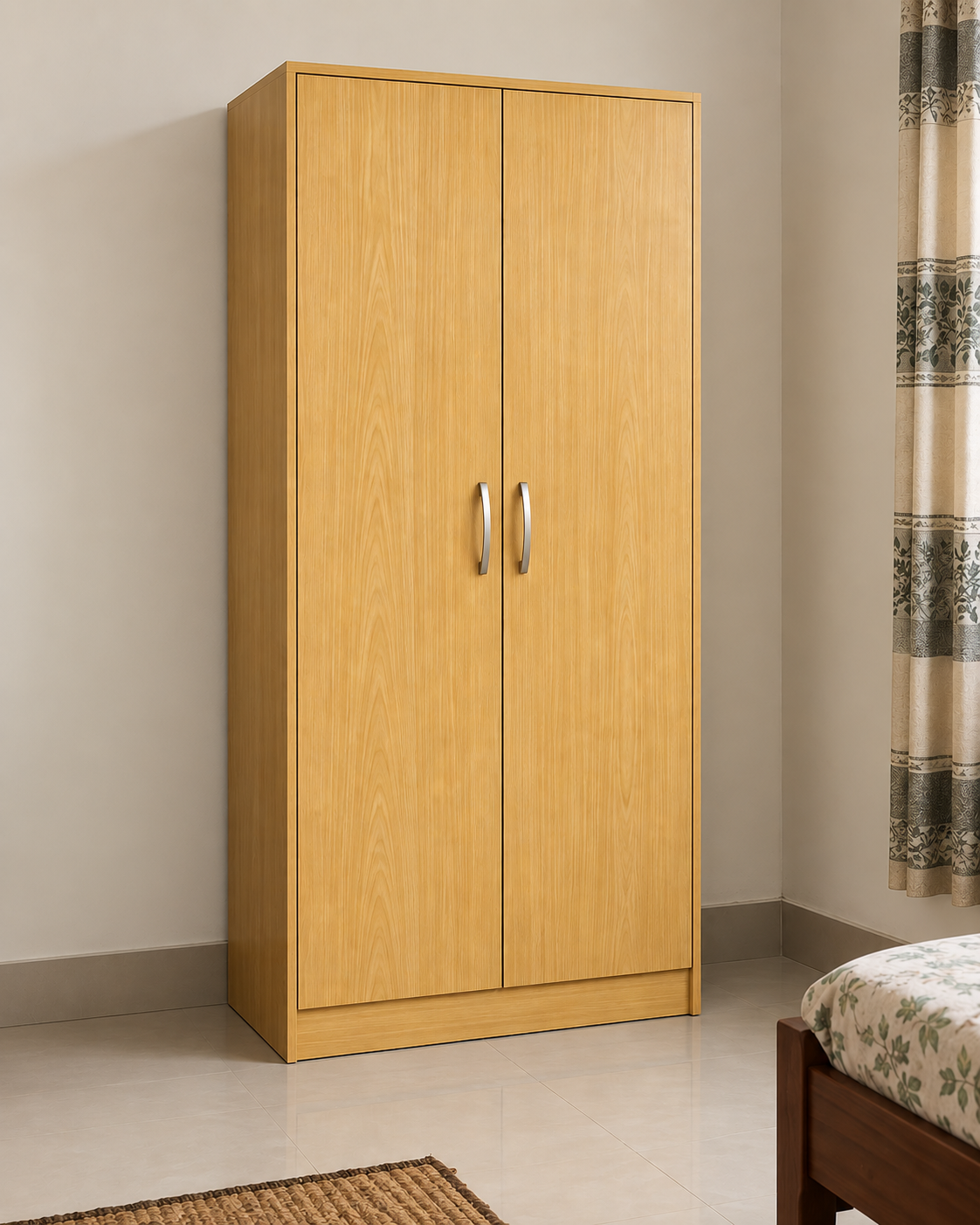 Picture of Timber Furniture Modern Melamine Board 2 Door Wardrobe 24 W × 12 D × 70 H Inches