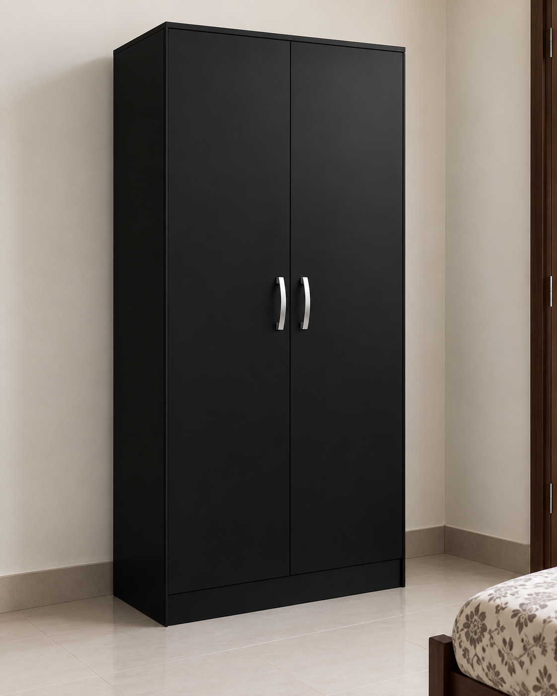 Picture of Timber Furniture Modern Melamine Board 2 Door Wardrobe 24 W × 12 D × 70 H Inches