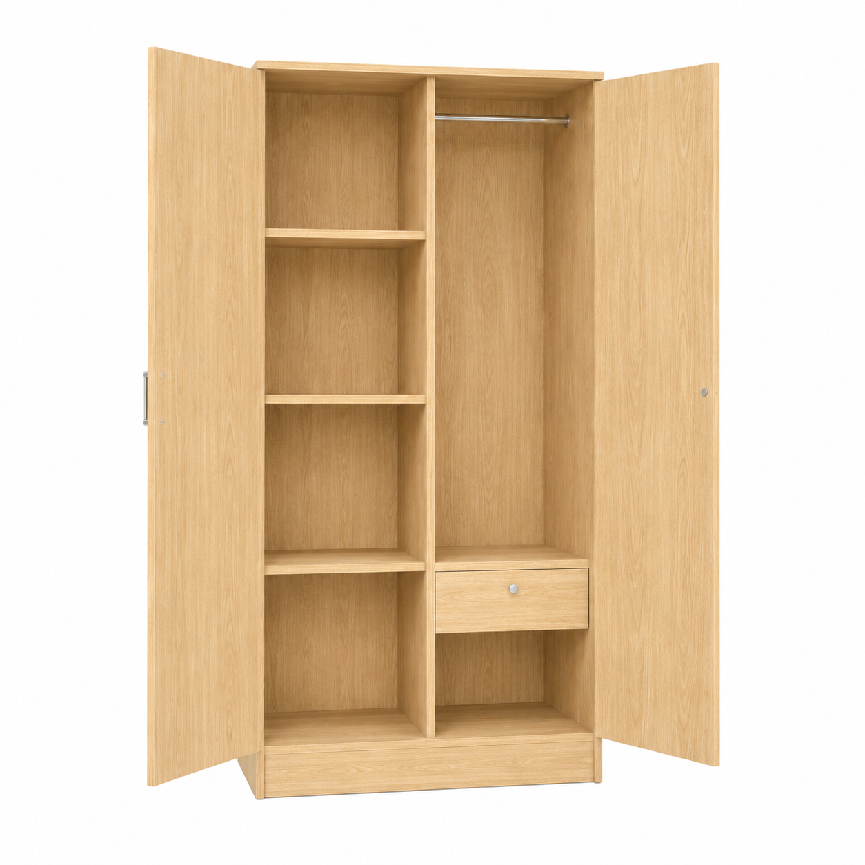 Picture of Timber Furniture Modern Melamine Board 2 Door Wardrobe 24 W × 12 D × 70 H Inches