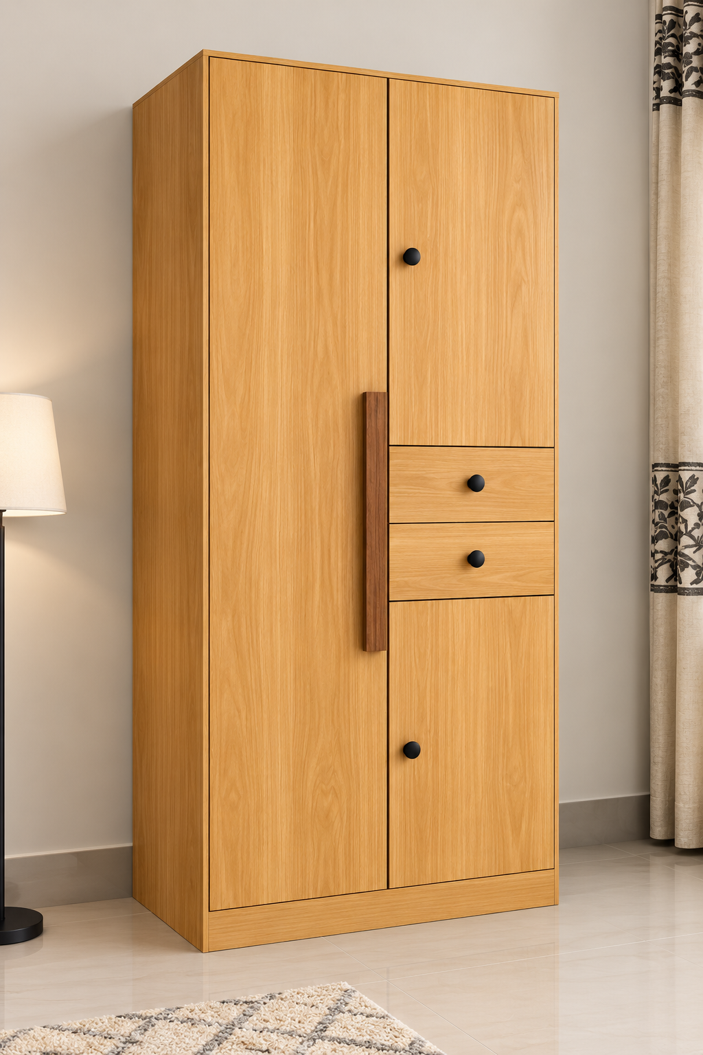 Picture of Timber Furniture 3 Door Melamine Board Wardrobe with 3 Drawers