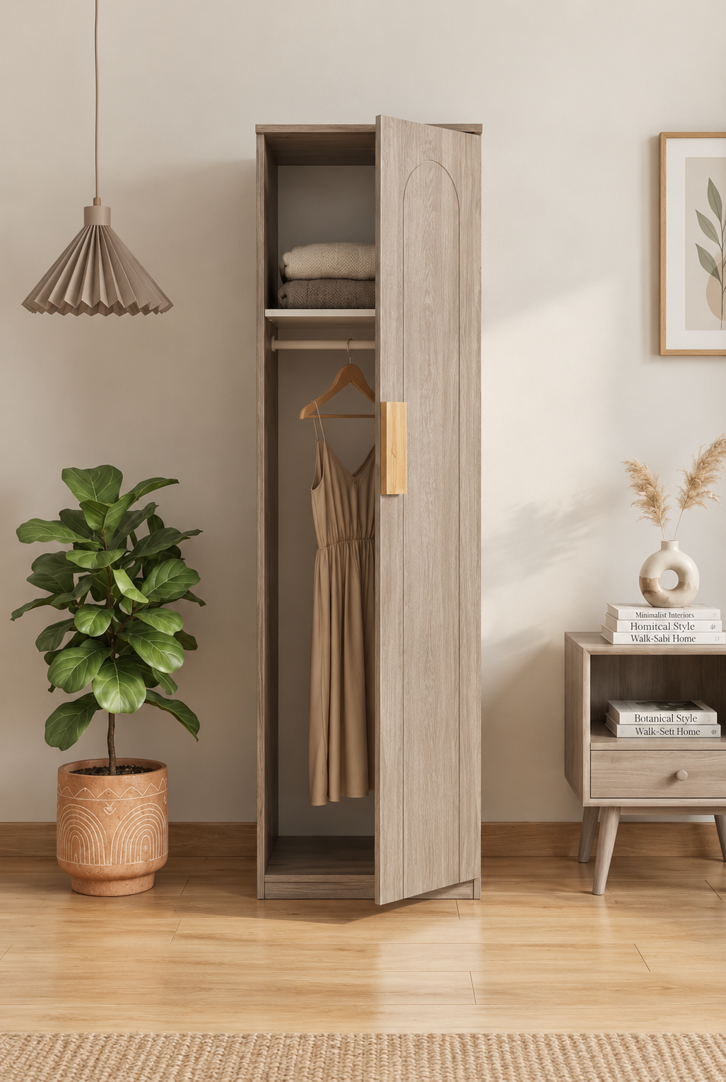 Picture of Timber Furniture Simple Design Laminated Board 1 Door Wardrobe