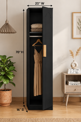 Picture of Timber Furniture Simple Design Laminated Board 1 Door Wardrobe