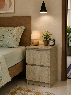 Picture of Timber Furniture Modern Design Melamine Board 2 Drawer Bedside Table
