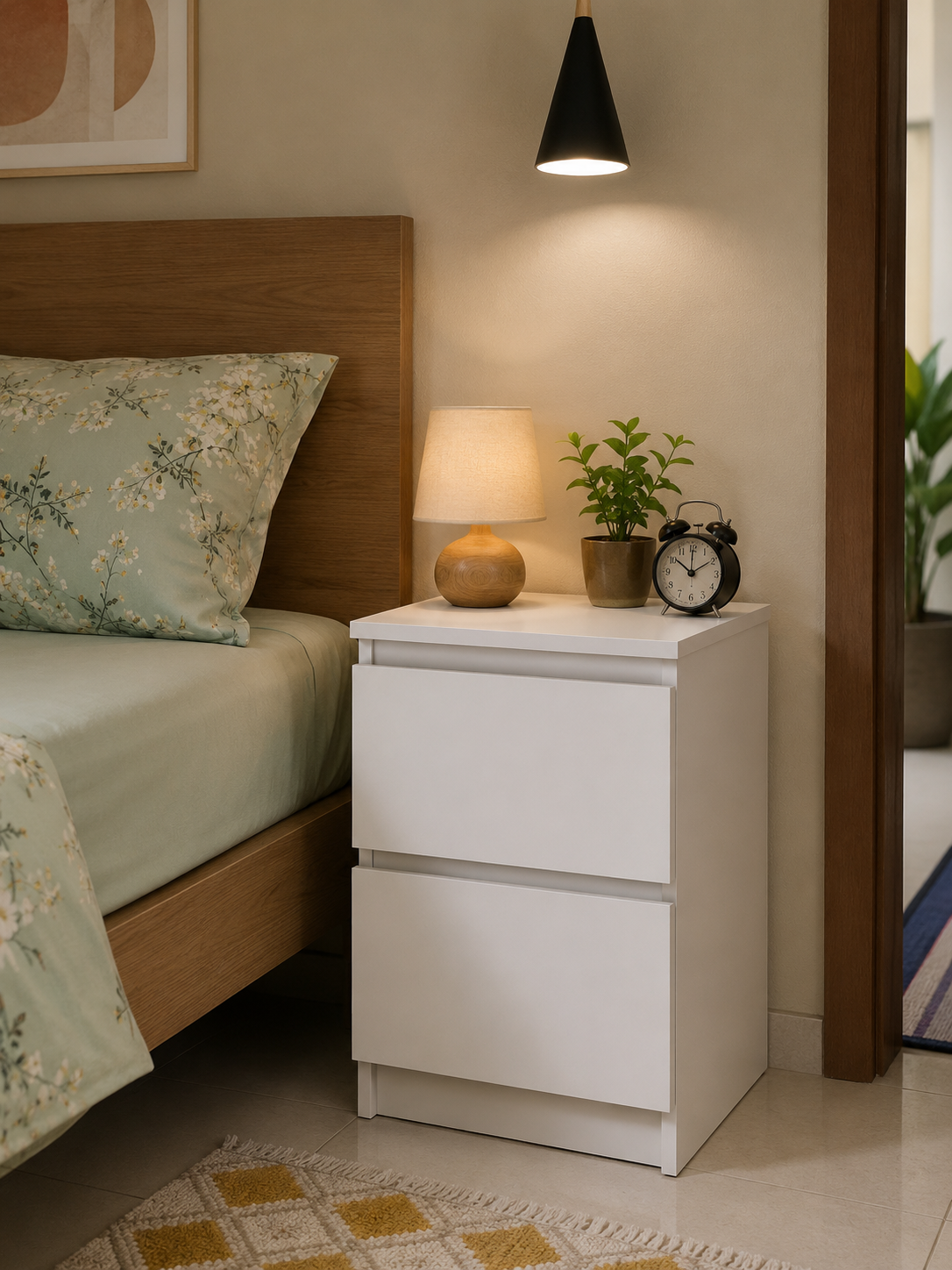 Picture of Timber Furniture Modern Design Melamine Board 2 Drawer Bedside Table