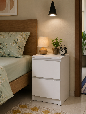 Picture of Timber Furniture Modern Design Melamine Board 2 Drawer Bedside Table