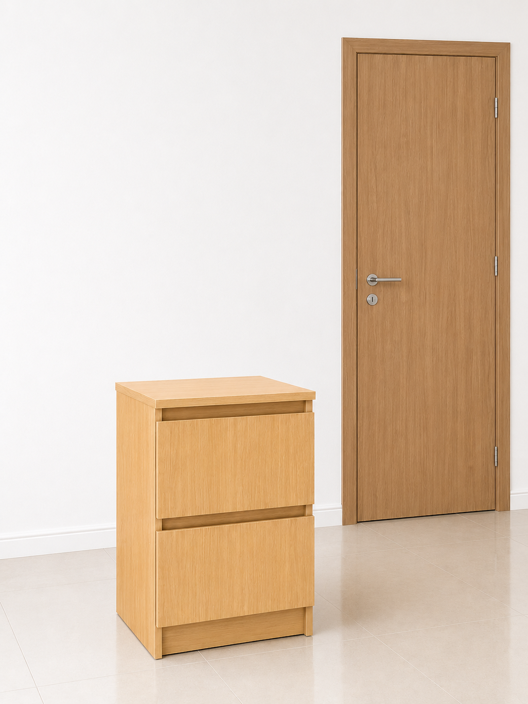 Picture of Timber Furniture Modern Design Melamine Board 2 Drawer Bedside Table