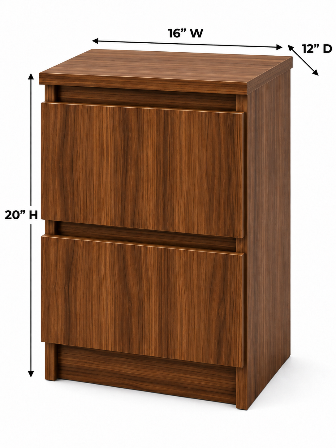Picture of Timber Furniture Modern Design Melamine Board 2 Drawer Bedside Table