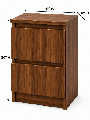 Picture of Timber Furniture Modern Design Melamine Board 2 Drawer Bedside Table