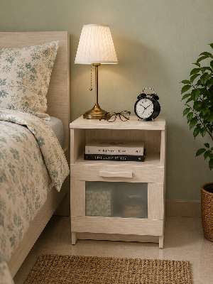 Picture of Timber Furniture Open Shelf Melamine Board Bedside Table