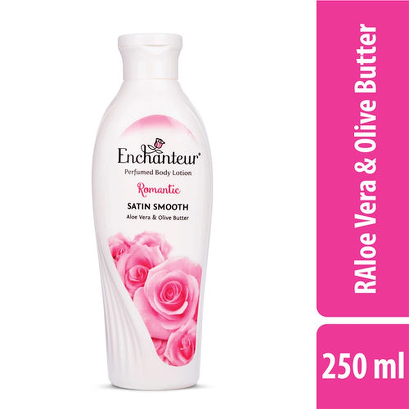 Picture of Malaysian product Enchanteur Perfume Body lotion Romantic Satin Smooth Aloe vera & Olive butter for use male / male 250 Ml