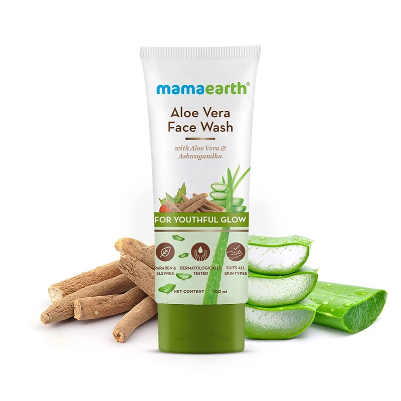 Picture of Indian product Mama earth Aloe vera Face wash 100 Wash