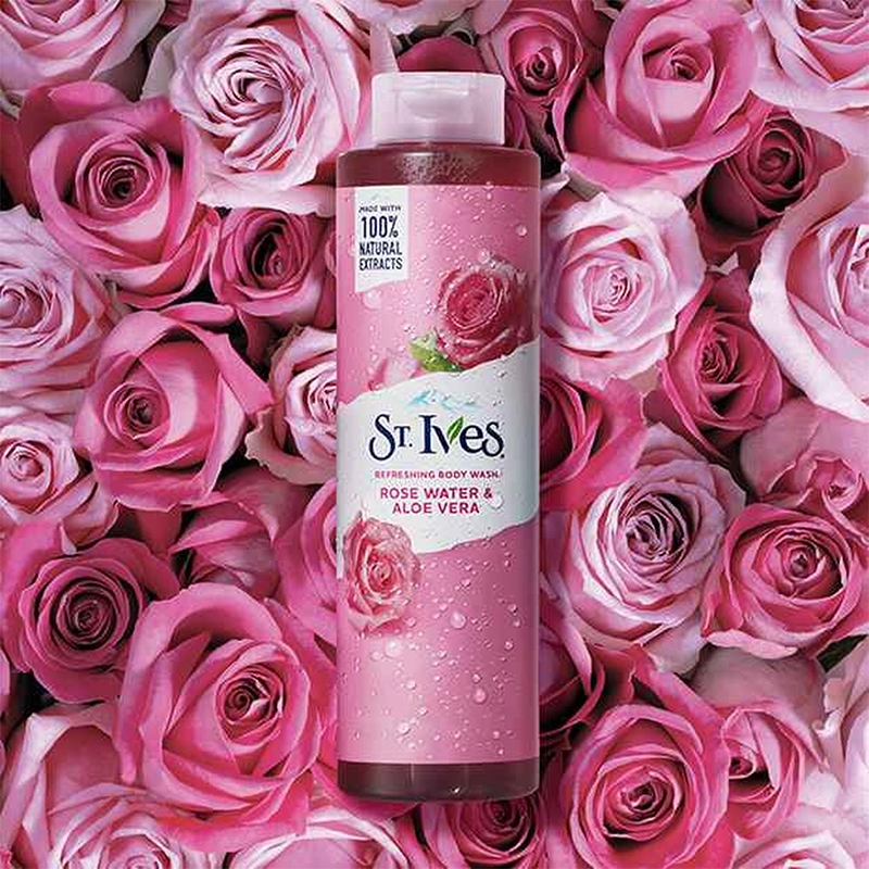 Picture of USA product ST.lves Refreshing Rose water & Aloe vera body wash 650 Ml