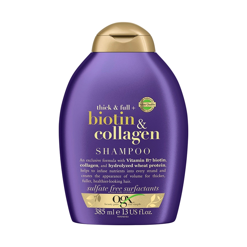 Picture of USA Product OGX thik & Full Biotin & Collagen Shampoo Used For Male/Female 385 Ml