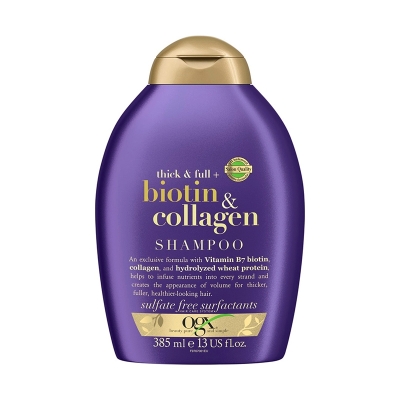 Picture of USA Product OGX thik & Full Biotin & Collagen Shampoo Used For Male/Female 385 Ml