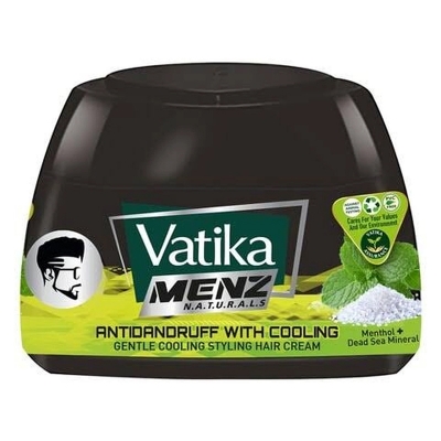 Picture of International UAE product Vatika Menz Naturals Anti Dandruff With Cooling gentle Cooling styling hair cream 140 Ml