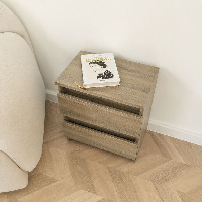 Picture of Timber Furniture 2 Drawer Lift Top Storage Bedside Table