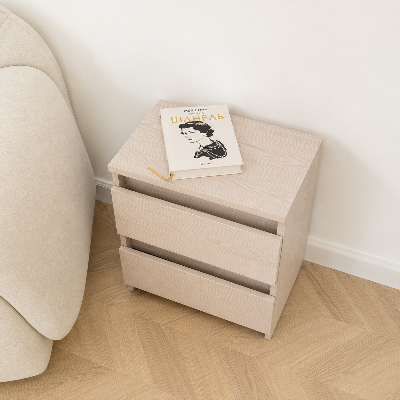 Picture of Timber Furniture 2 Drawer Lift Top Storage Bedside Table