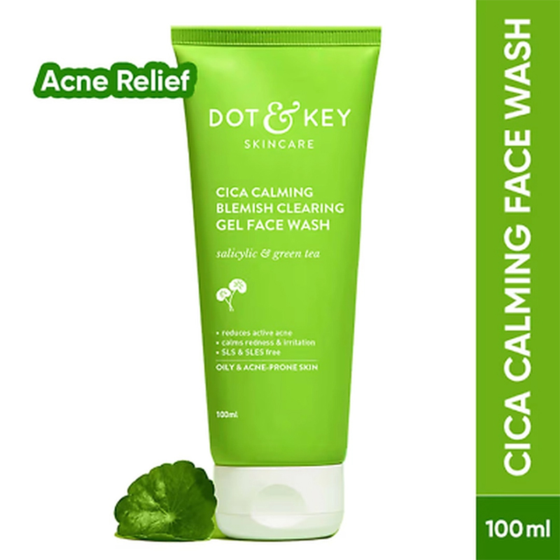 Picture of Dot&Key Cica Face wash For Acne proneskin,2% Salicylic Acid Face wash for green tea 100ml (india)