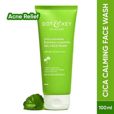 Picture of Dot&Key Cica Face wash For Acne proneskin,2% Salicylic Acid Face wash for green tea 100ml (india)