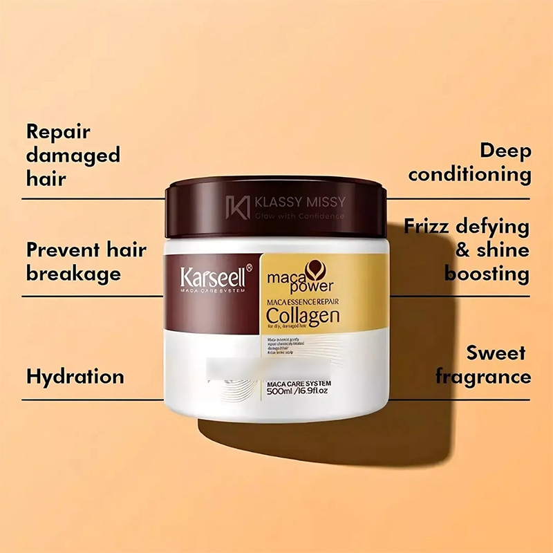 Picture of Karseel Professional Hair Smoothing Collagen Treatment 500ml Organic Argan Oil Hair Mask