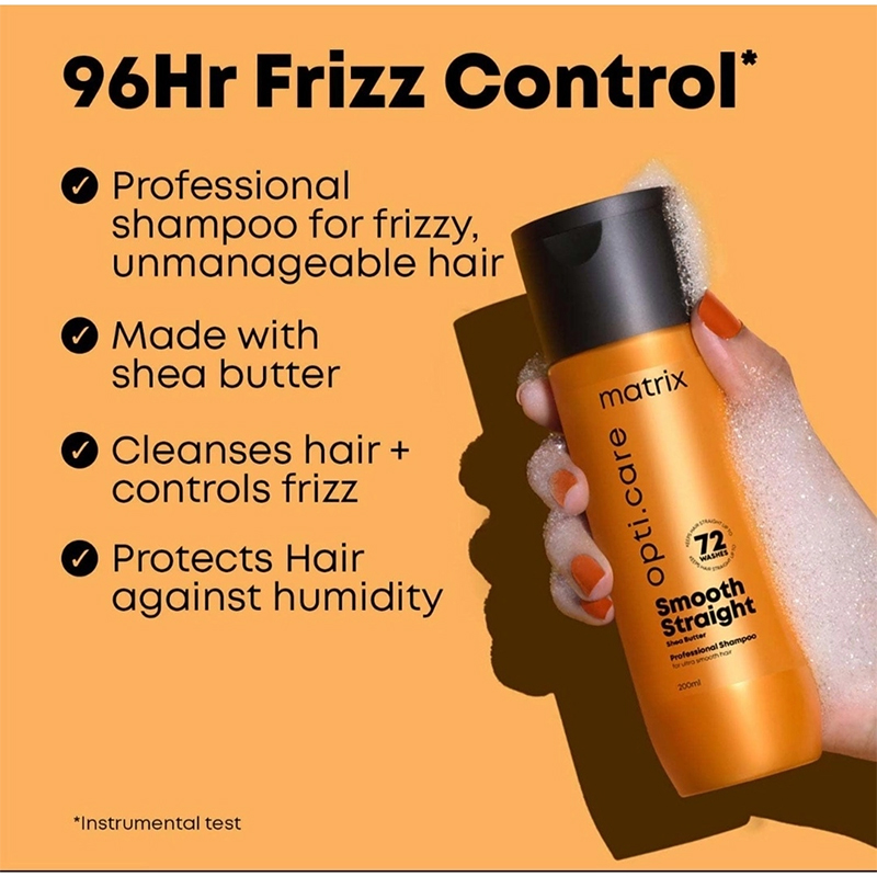 Picture of Matrix Opti.Care Professional Shampoo for ANTI-FRIZZ Shampoo | For Salon Smooth, Straight hair with Shea Butter