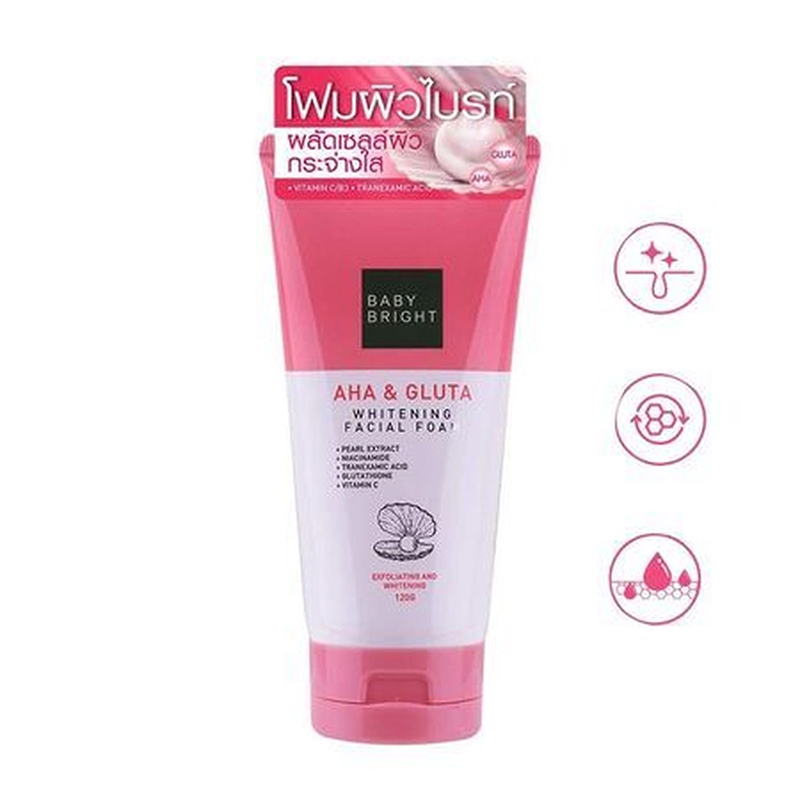 Picture of Baby Bright AHA & Gluta Whitening facial foam Best Face Wash 120ml