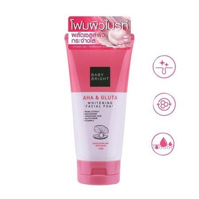 Picture of Baby Bright AHA & Gluta Whitening facial foam Best Face Wash 120ml