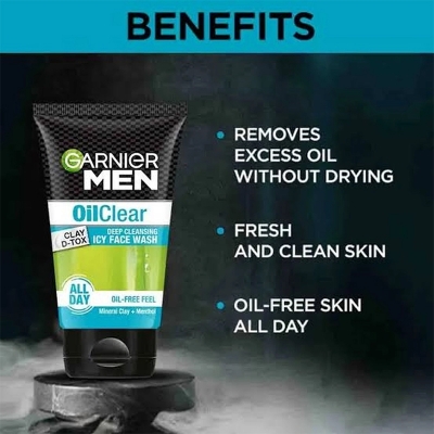 Picture of Garnier Men Oil Clear Face Wash, 100 ml (Indian)