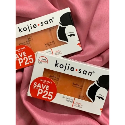 Picture of Kojie San Skin Brightening Soap - Original Kojic Acid Soap for Face & Body - Cosmetic Soap for Beautifully Fresh Skin (3 X 65g Bars) :