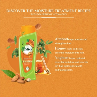 Picture of International UAE product Vatika Naturals Moisture Treatment Shampoo with Almond and Honey - 400ml