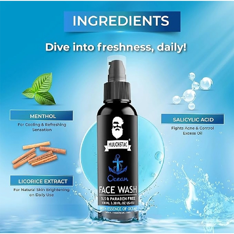 Picture of Muuchstac Ocean Face wash for Men 100ml (India)