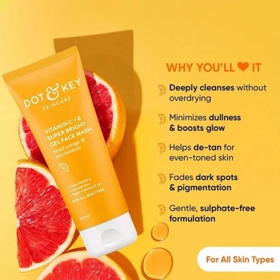 Picture of Dot & Key Mango Detan Gel face wash 100ml (India)