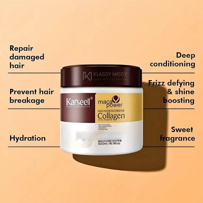 Picture of Karseel Professional Hair Smoothing Collagen Treatment 500ml Organic Argan Oil Hair Mask