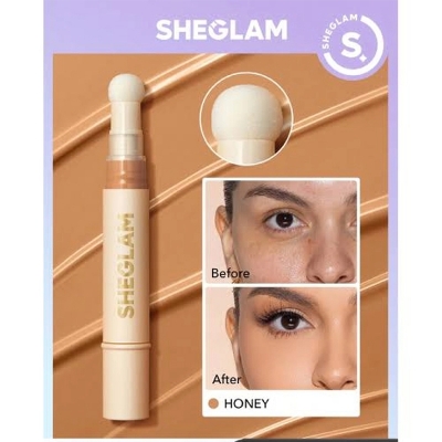 Picture of SHEGLAM Complexion Boost Concealer-Honey Sponge-Head Applicator Matte Liquid Concealer Long Lasting Brightening Color Corrector Weightless All-Day 