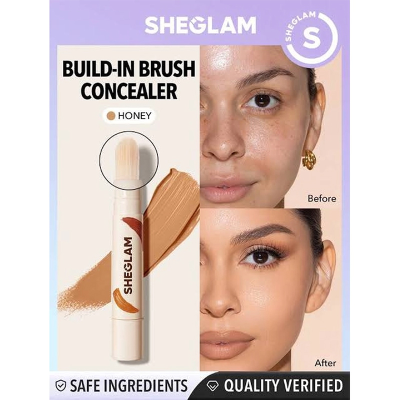 Picture of SHEGLAM Complexion Boost Concealer-Honey Sponge-Head Applicator Matte Liquid Concealer Long Lasting Brightening Color Corrector Weightless All-Day 
