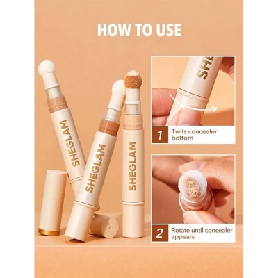 Picture of SHEGLAM Complexion Boost Concealer-Honey Sponge-Head Applicator Matte Liquid Concealer Long Lasting Brightening Color Corrector Weightless All-Day 