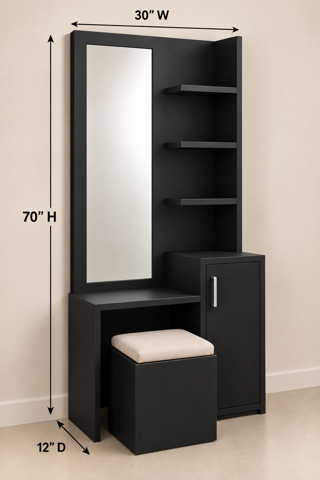 Picture of Timber Furniture Stylish Melamine Board Vanity Table with Storage