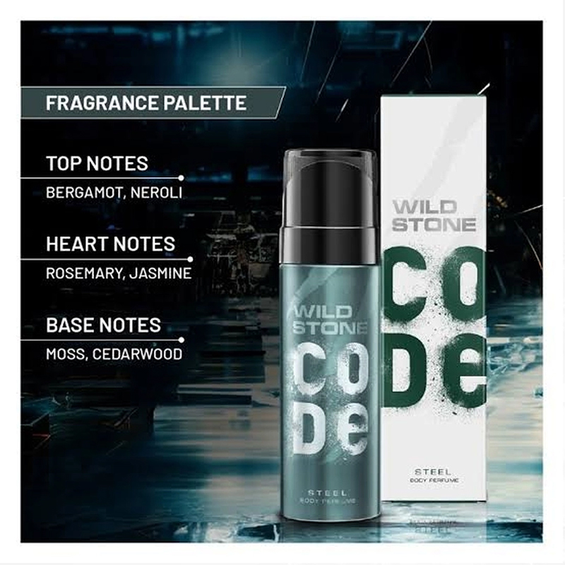 Picture of Wild Stone Code Steel Perfume Body Spray For Men - 120 ml