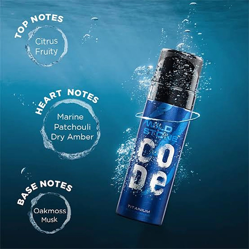 Picture of Wild Stone Code Titanium Perfume Body Spray For Men - 120 ml