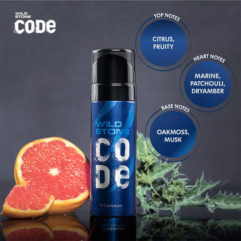Picture of Wild Stone Code Titanium Perfume Body Spray For Men - 120 ml