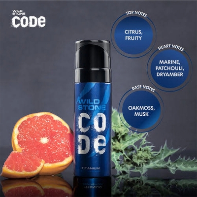 Picture of Wild Stone Code Titanium Perfume Body Spray For Men - 120 ml