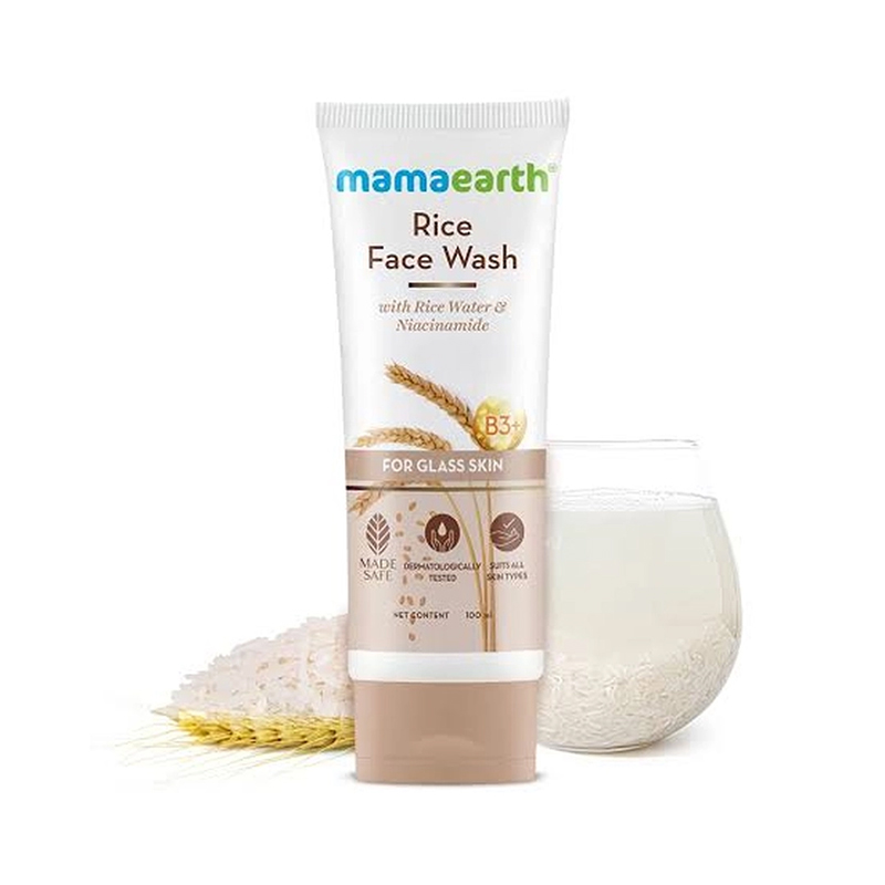 Picture of Mamaearth Rice Face Wash With Rice Water & Niacinamide for glass skin 100ml.