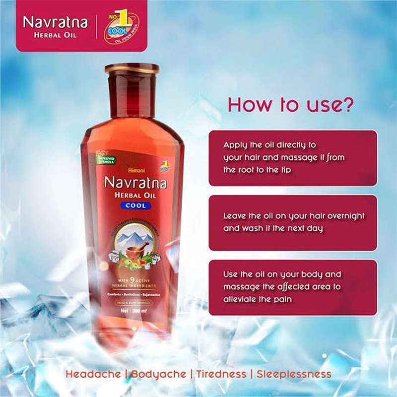 Picture of International UAE Product Hair care Navratna Herbal Cool Hair oil With 9 Active Herbal Ingredients For used male /female 300 MI
