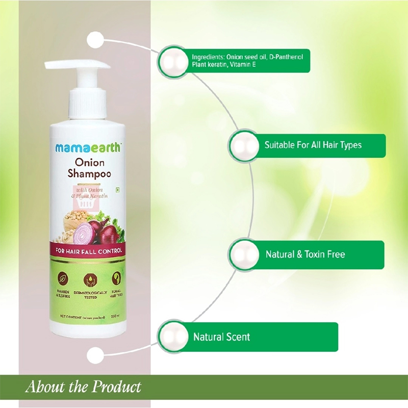 Picture of Mamaearth Onion Shampoo for Hair Fall Control & Hair Growth 250ml